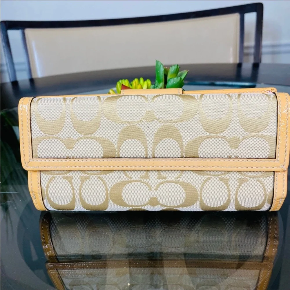 Coach Turnlock Slim Envelope Wallet C Canvas Pattern Leather - Picture 4 of 8